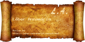 Léber Annamária névjegykártya